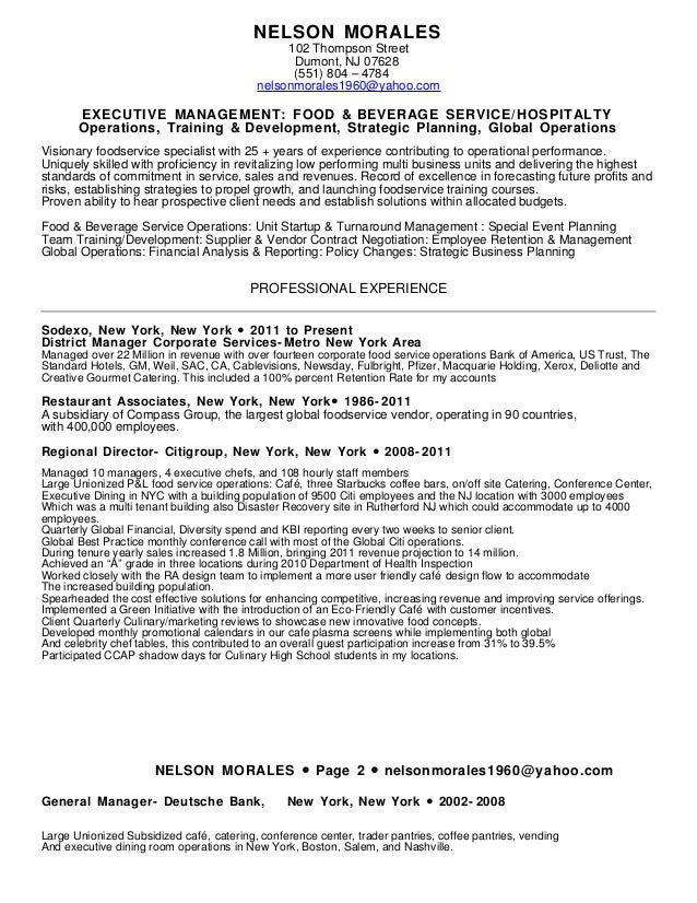 vending manager resume