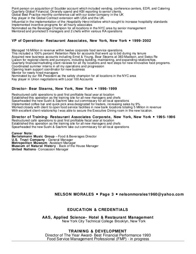 vending manager resume