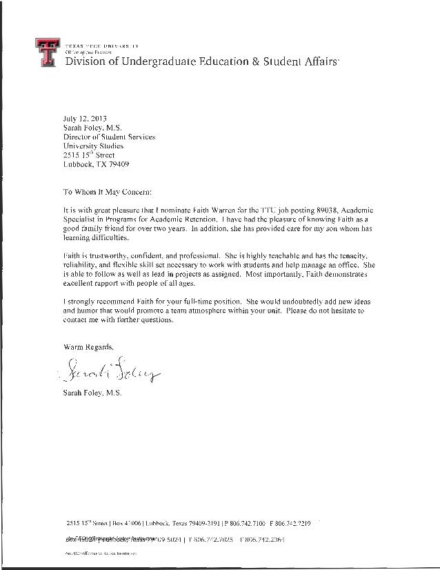 recommendation letter virginia tech letter of recommendation