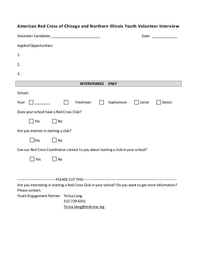Youth Volunteer Interview question