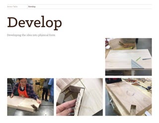 Develop
Developing the idea into physical form
Antler Table Develop
 