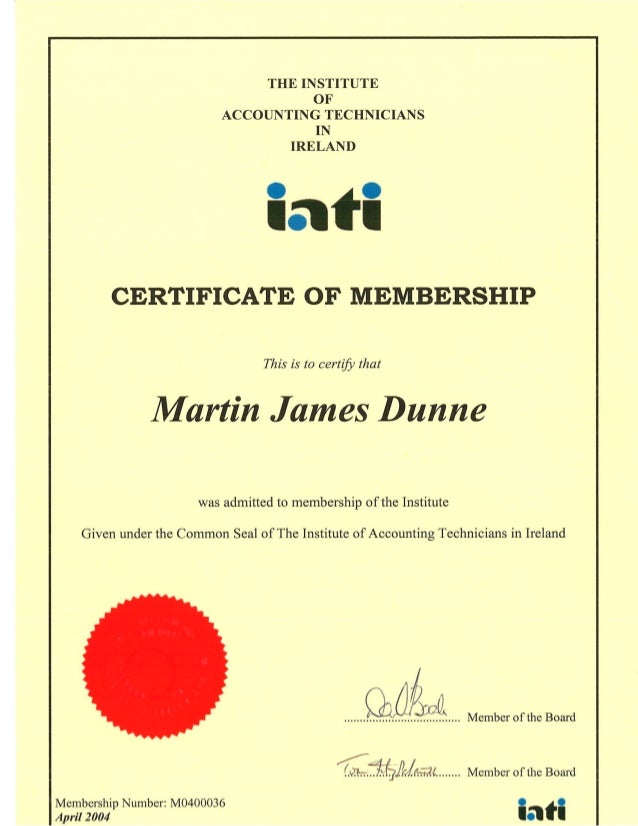 certificate of membership