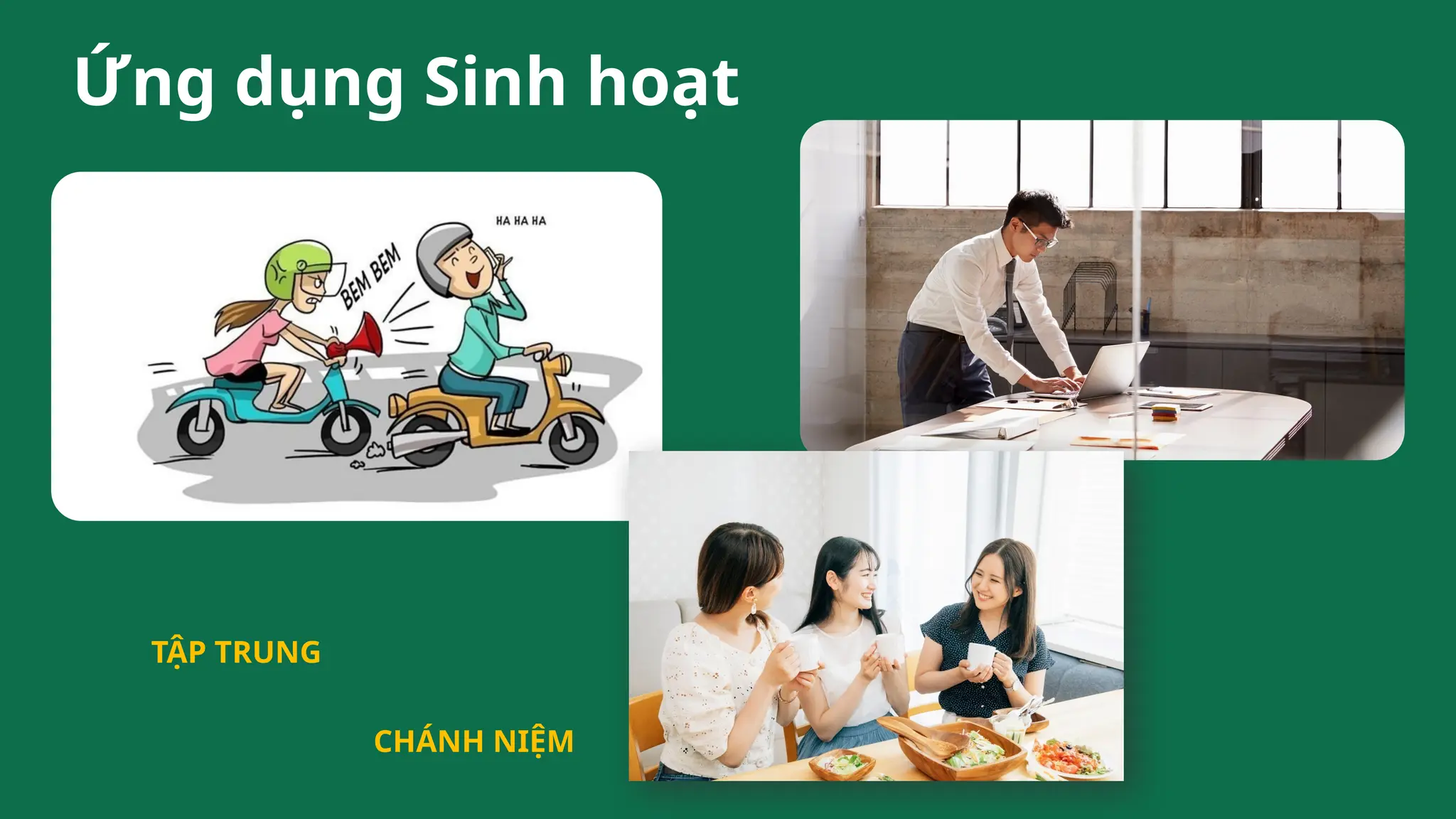 Ứng dụng Sinh hoạt
TẬP TRUNG
CHÁNH NIỆM
 