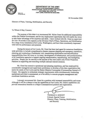 Letter of Rec - COL Knight DPTMS