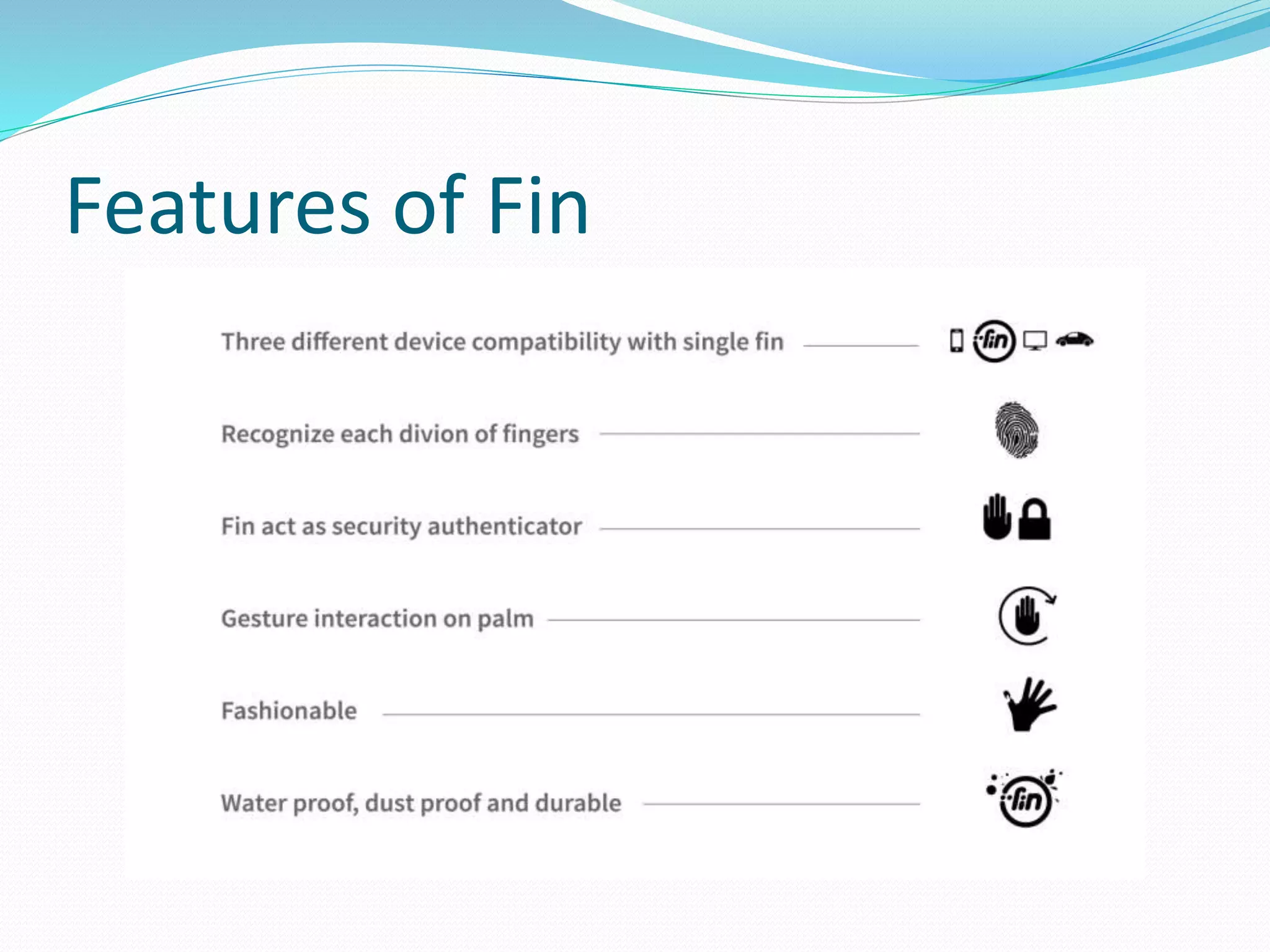 Features of Fin
 