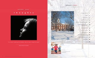 t h o u g h t s
“If we don't stand up for children, then we don't stand for much.”
M A R I A N W R I G H T E D E L M A N
T A B L E O F C O N T E N T S
1
2
4
6
10
14
16
18
25
26
27
28
29
ON THE COVER
representing child well-being in america:
photography by Veer
PARTNERING CHANGEfor
PARTNERING CHANGEfor
R U T G E R S S C H O O L O F S O C I A L W O R K / PA R T N E R I N G f o r C H A N G E 32 R U T G E R S S C H O O L O F S O C I A L W O R K / PA R T N E R I N G f o r C H A N G E
W I N T E R 2 0 1 6
Message from the Dean
Thoughts
Alumni Reception
Faculty/Staff in the News
Perspectives on Child Well-Bring in America
Building Capacity to Build Child and
Adolescent Well-Being
News from our Centers
News from our Programs
Ph.D. Student Profile
MSW Graduate Leads Soup Kitchen
FOCUS-Rutgers Wellness Center
Alumni Council
Get Involved
 