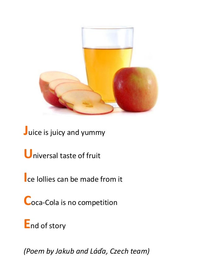 Acrostic poems about Superfoods from the Czech team