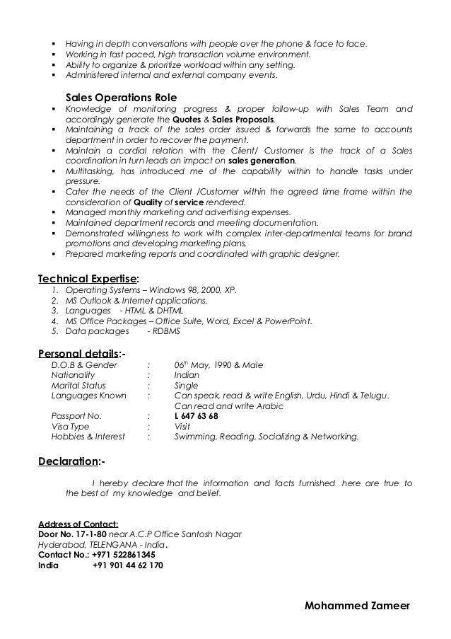 zameer s resume 1 fast paced environment resumes