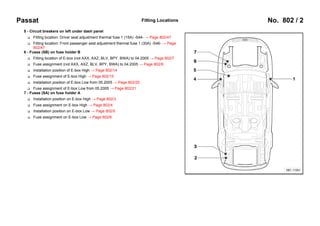 VW Passat B6 fuse box and relay panel location and diagram (explanation)