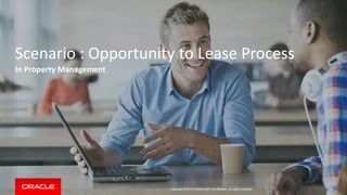 Copyright © 2014 Oracle and/or its affiliates. All rights reserved. 11
Scenario : Opportunity to Lease Process
In Property Management
 