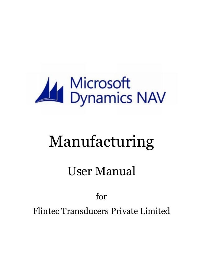 Microsoft dynamics nav training manual