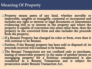 THE BENAMI TRANSACTIONS (PROHIBITIONS) AMENDMENT ACT | PDF