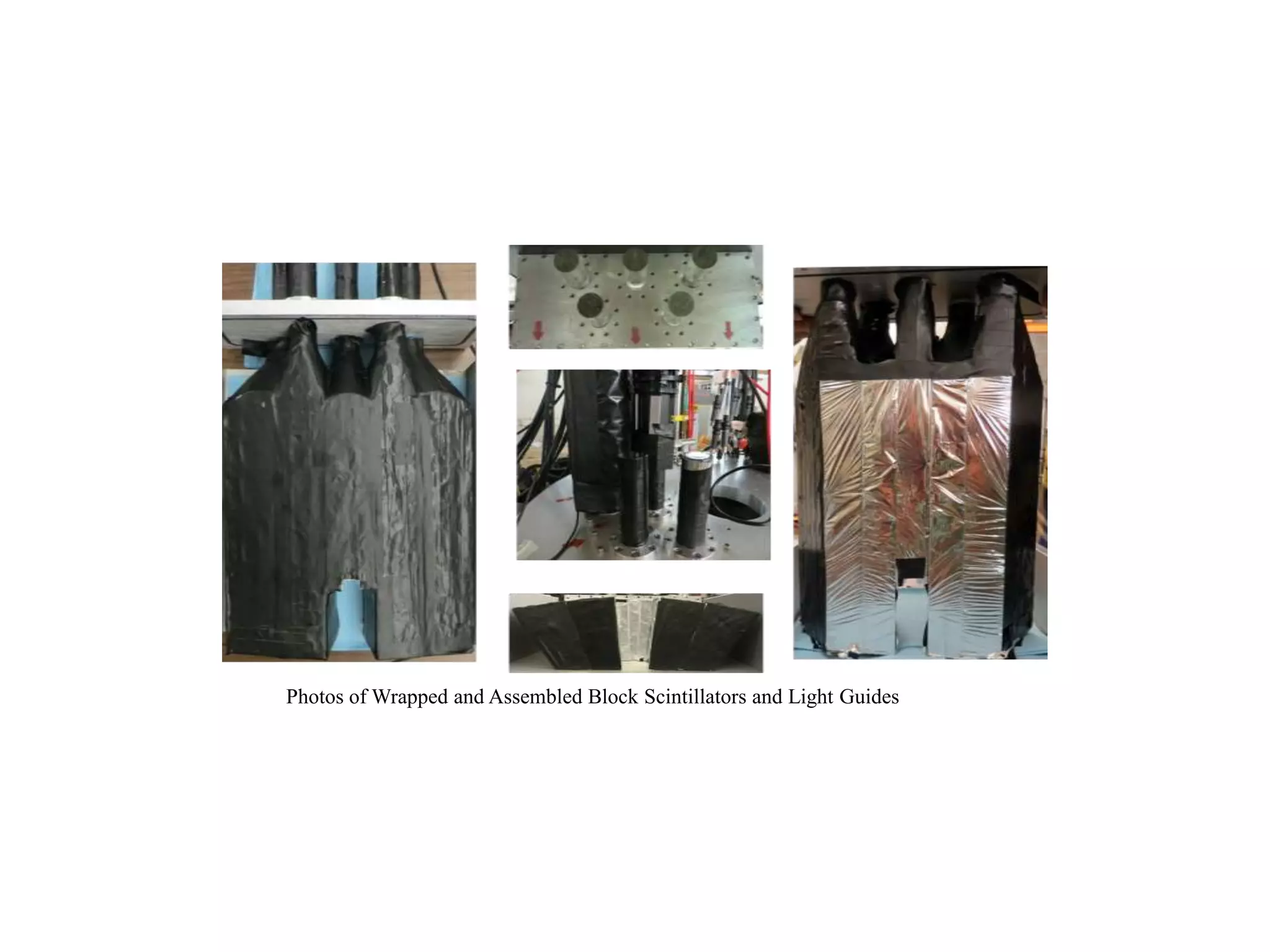 Photos of Wrapped and Assembled Block Scintillators and Light Guides
 