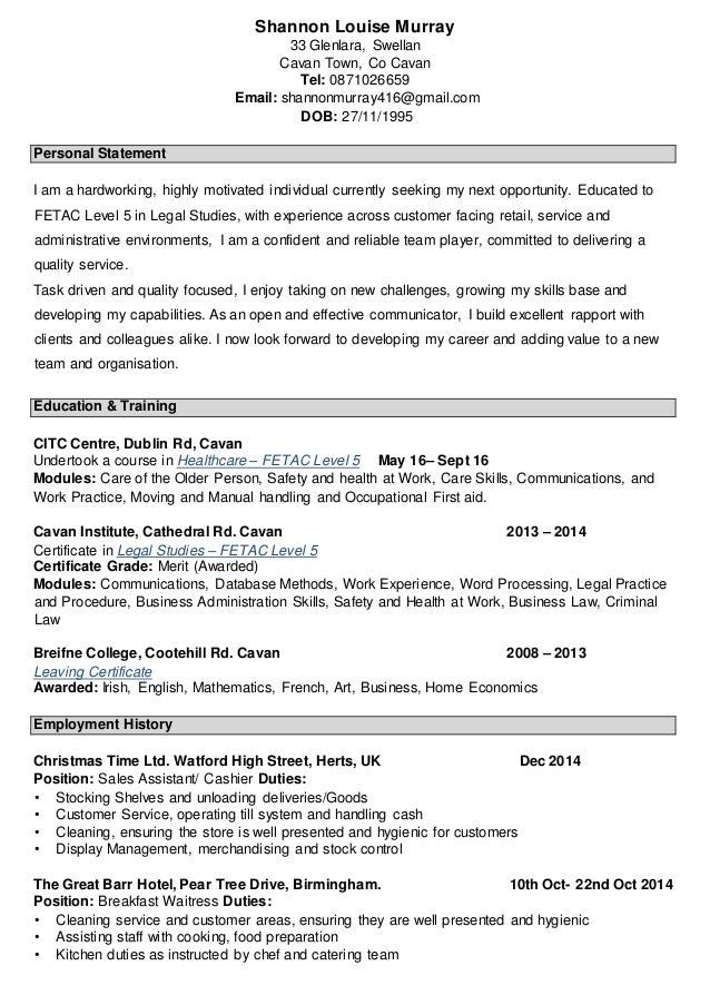 shannon murray curriculum vitae assistant controller assistant cashier job description