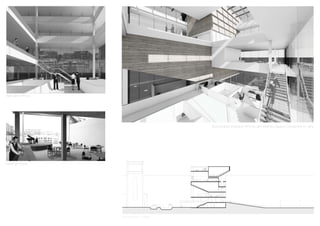 Open plan offices
Function Room
Section East - West
Sustainable business offices and meeting spaces connected to cafe
 