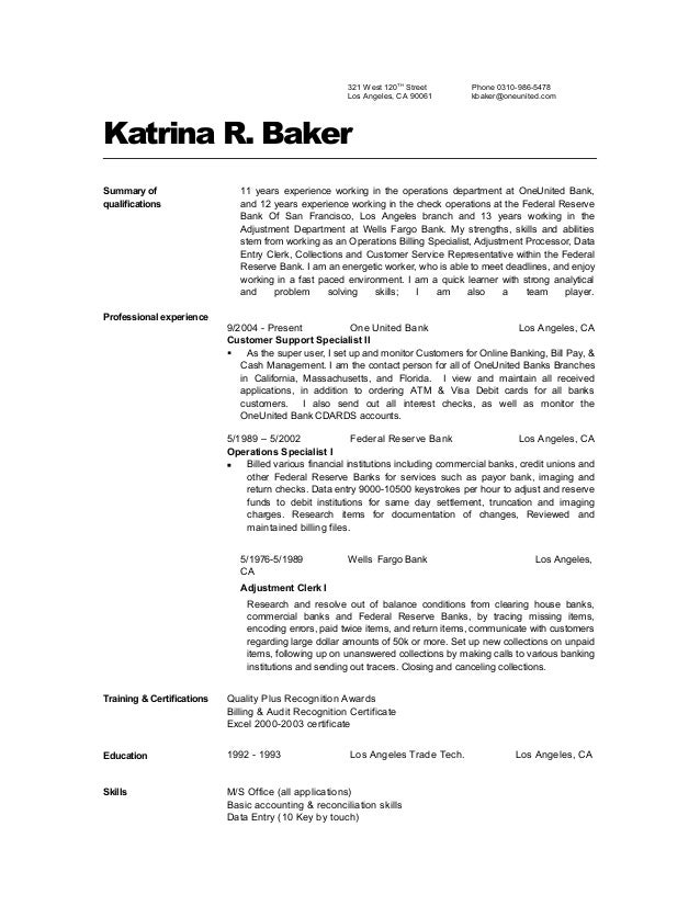 baker cv