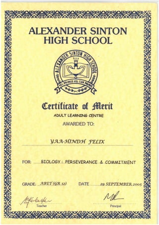 ABET certificate
