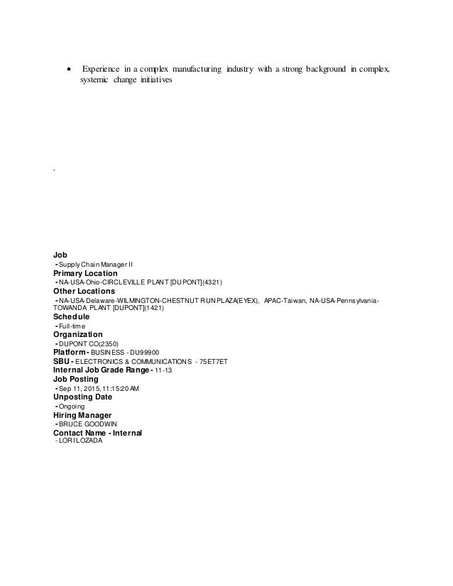 cpm global supply chain manager job description supply chain job description