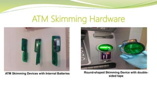 ATM Skimming Hardware
Round-shaped Skimming Device with double-
sided tape
ATM Skimming Devices with Internal Batteries
 