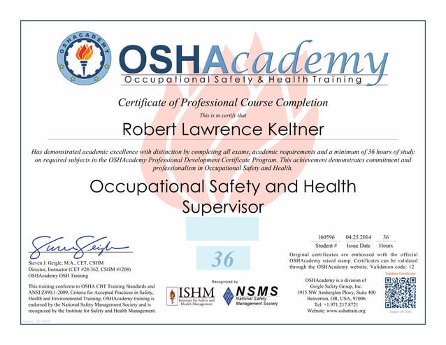 HSE Supervisor Certification | PDF
