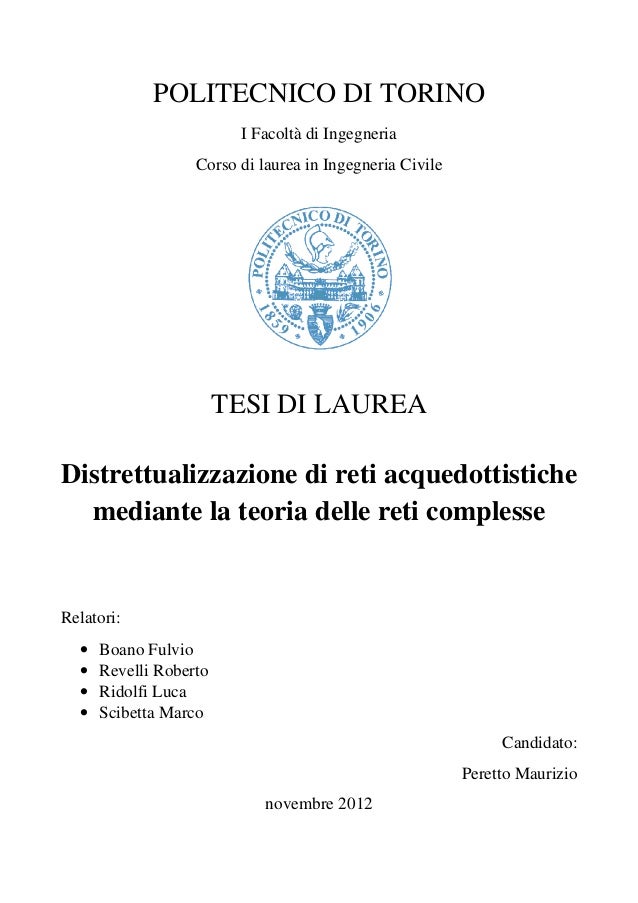 Esempio Tesi Di Laurea Triennale Ingegneria Civile