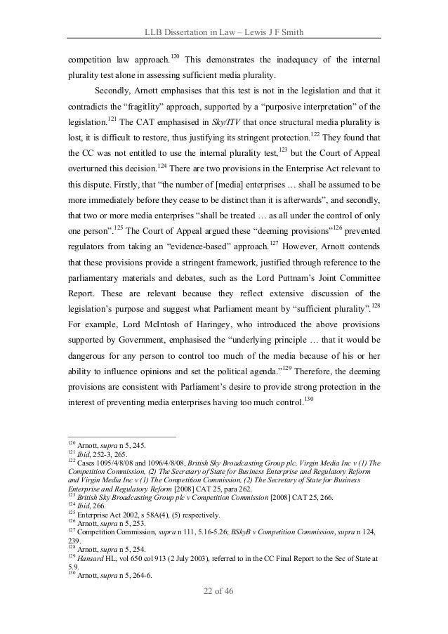 Dissertation business legislation is