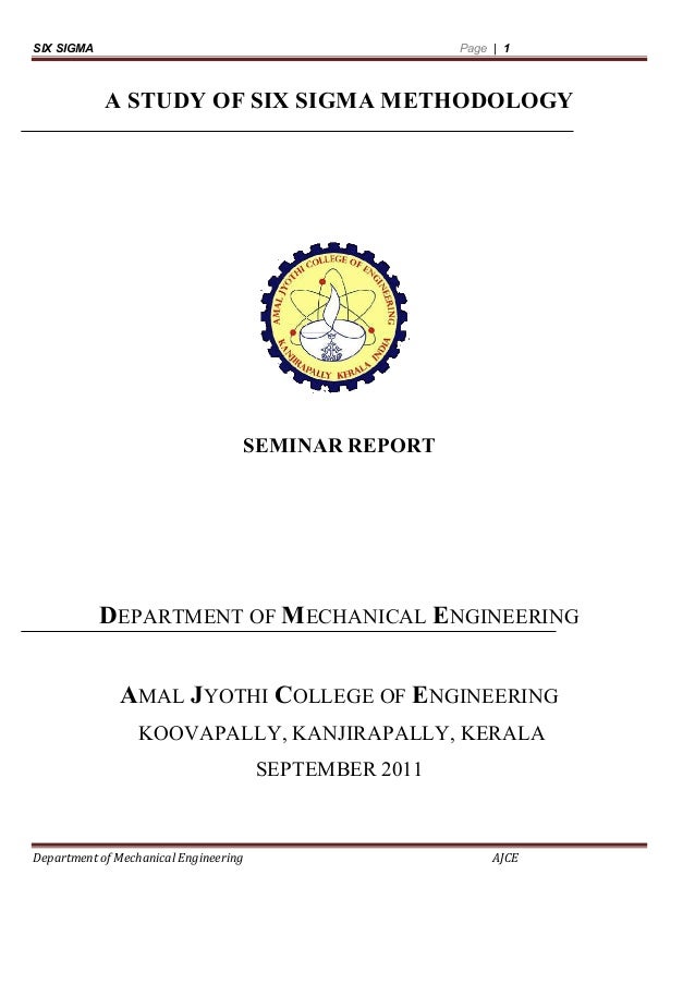 new final report a study of six sigma methodology six sigma methodology