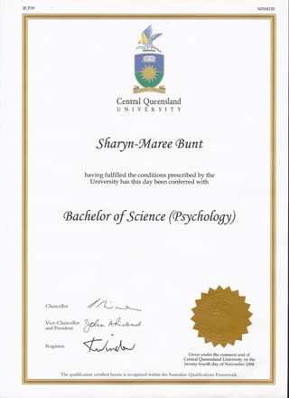Bunt Bachelor of Science (Psych)