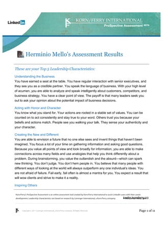Assessment by Korn Ferry Herminio Mello | PDF | Resume Writing and ...