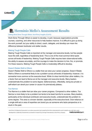 Assessment by Korn Ferry Herminio Mello | PDF