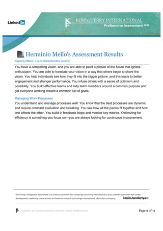Assessment by Korn Ferry Herminio Mello | PDF | Resume Writing and ...
