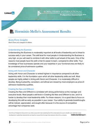 Assessment by Korn Ferry Herminio Mello | PDF