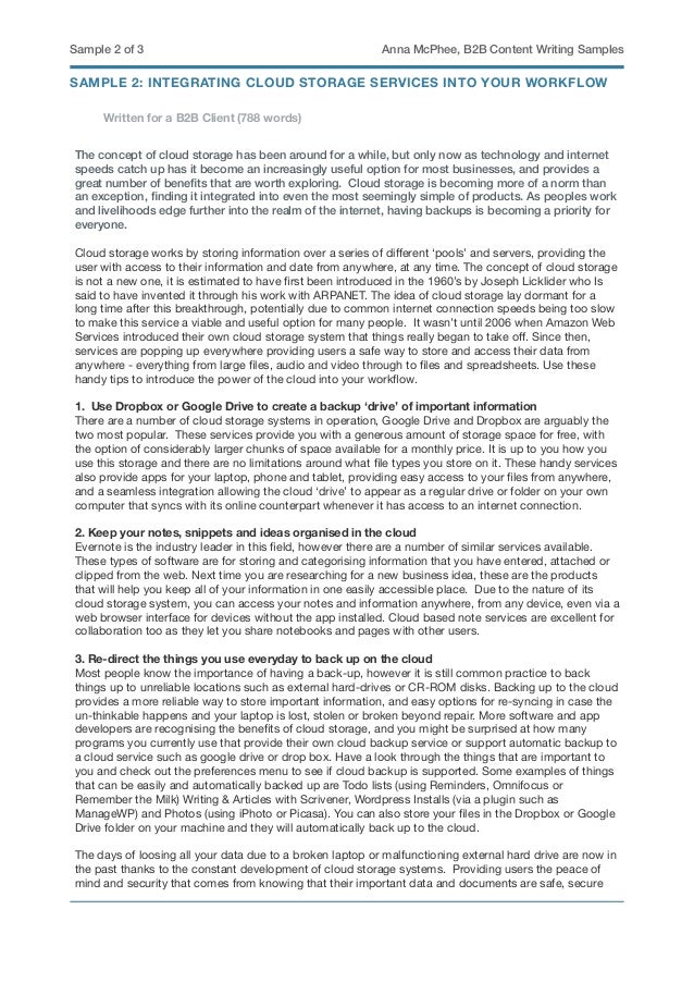 business writing sample