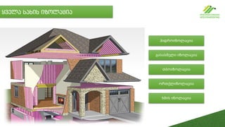 ყველა სახის იზოლაცია
ჰიდროიზოლაცია
გასასმელი იზოლაცია
თბოიზოლაცია
ორთქლიზოლაცია
ხმის იზოლაცია
 