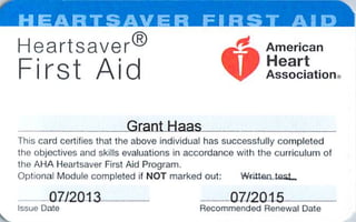 AHA HeartSaver First Aid