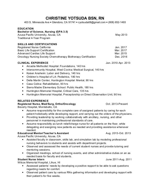 christine rn resume oncology rn resume