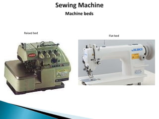 Machine beds
Raised bed
Flat bed
 