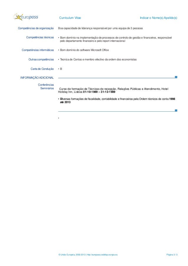 CVTemplate europeu2014