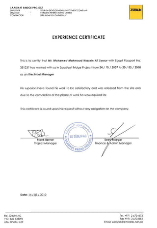 Saadiyat Bridge Certificate ZUBLIN