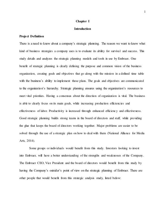 Master thesis strategic planning definition