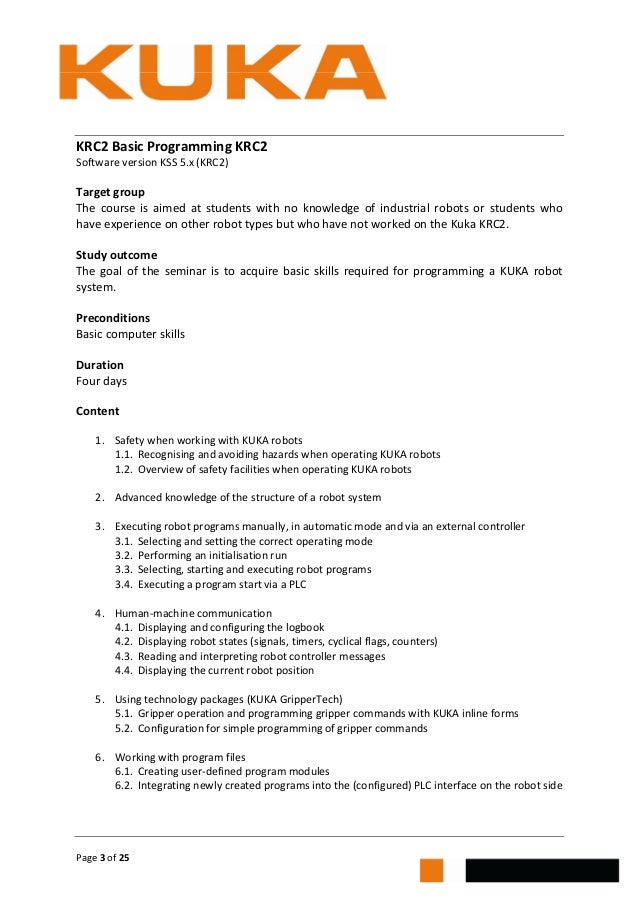 Kuka robot programming manual