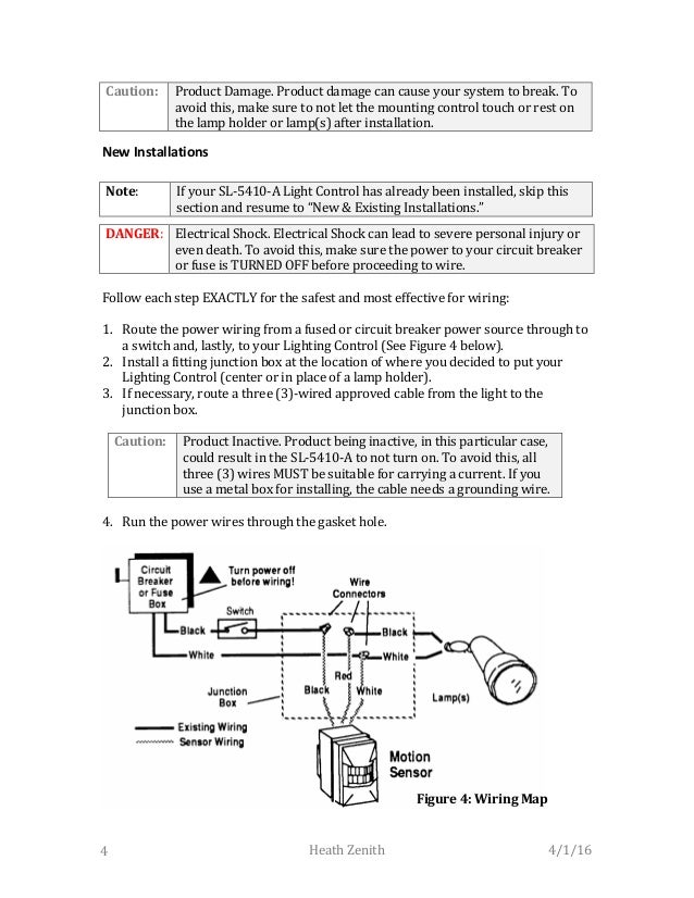 Heath Zenith Motion Sensor Light Wiring Diagram