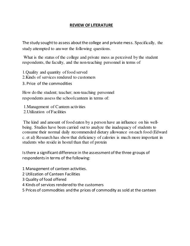 Literature review for service quality