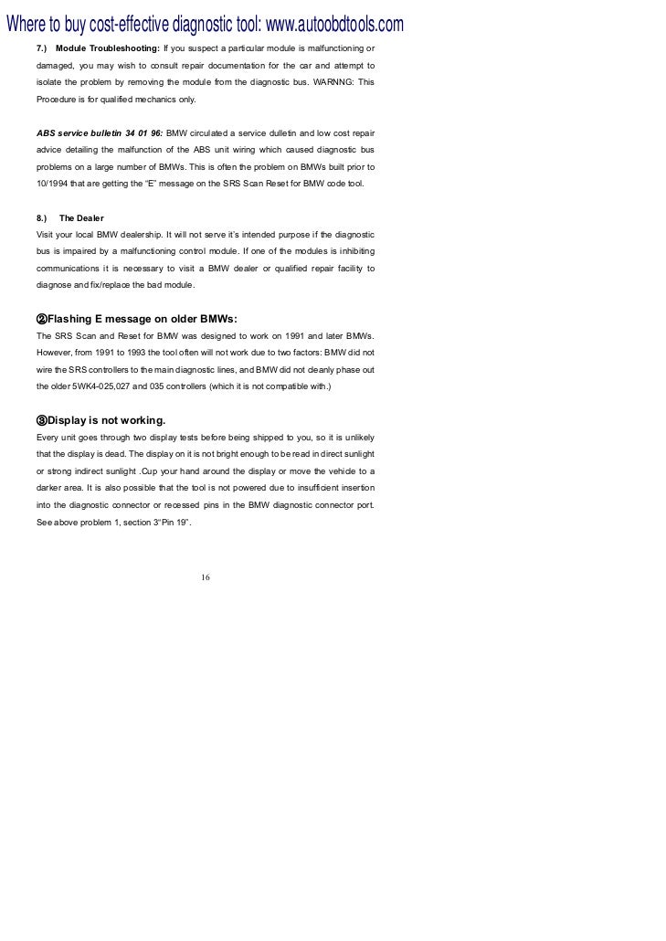 bmw airbag reset tool