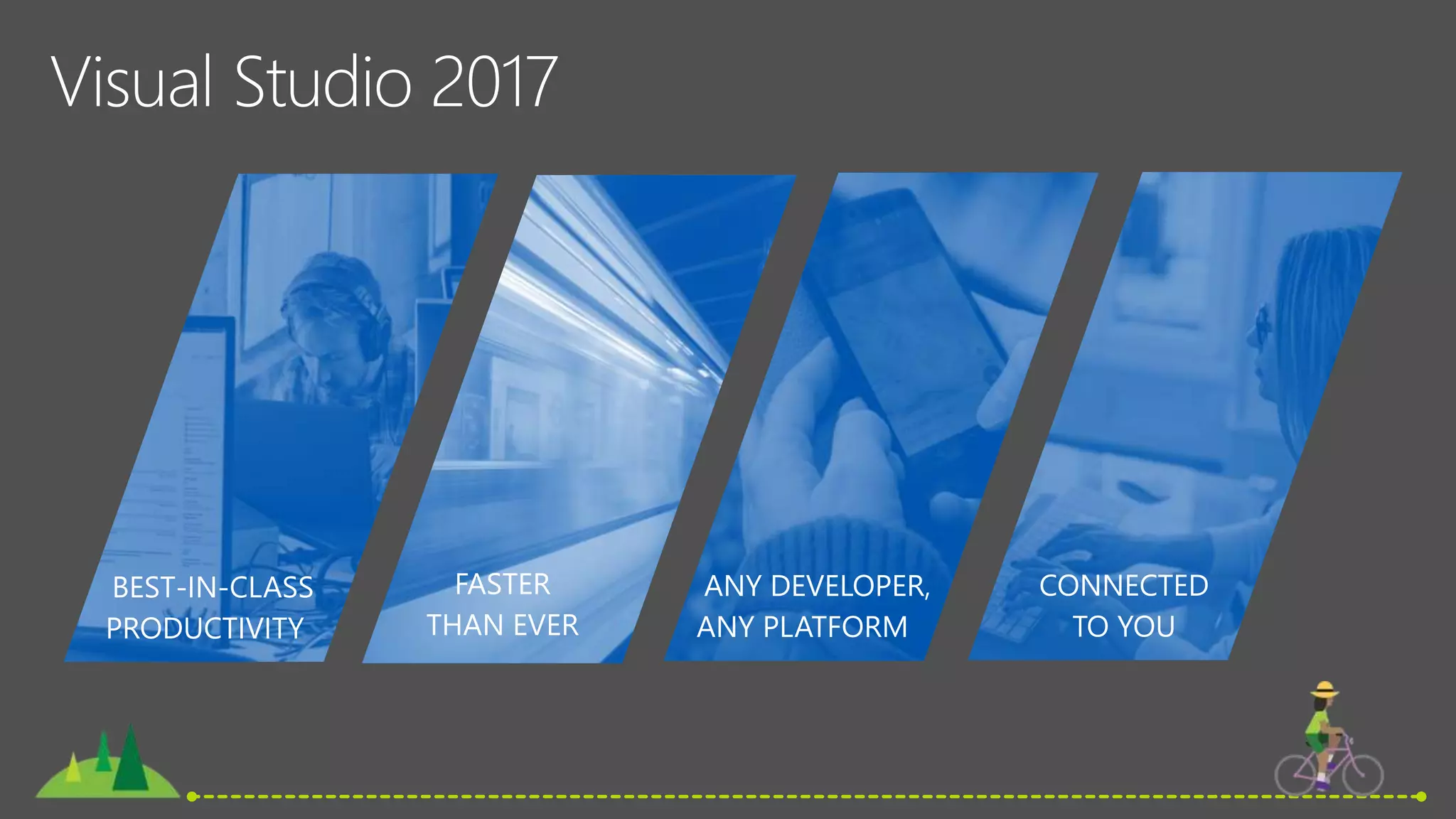 BEST-IN-CLASS
PRODUCTIVITY
FASTER
THAN EVER
ANY DEVELOPER,
ANY PLATFORM
CONNECTED
TO YOU
 