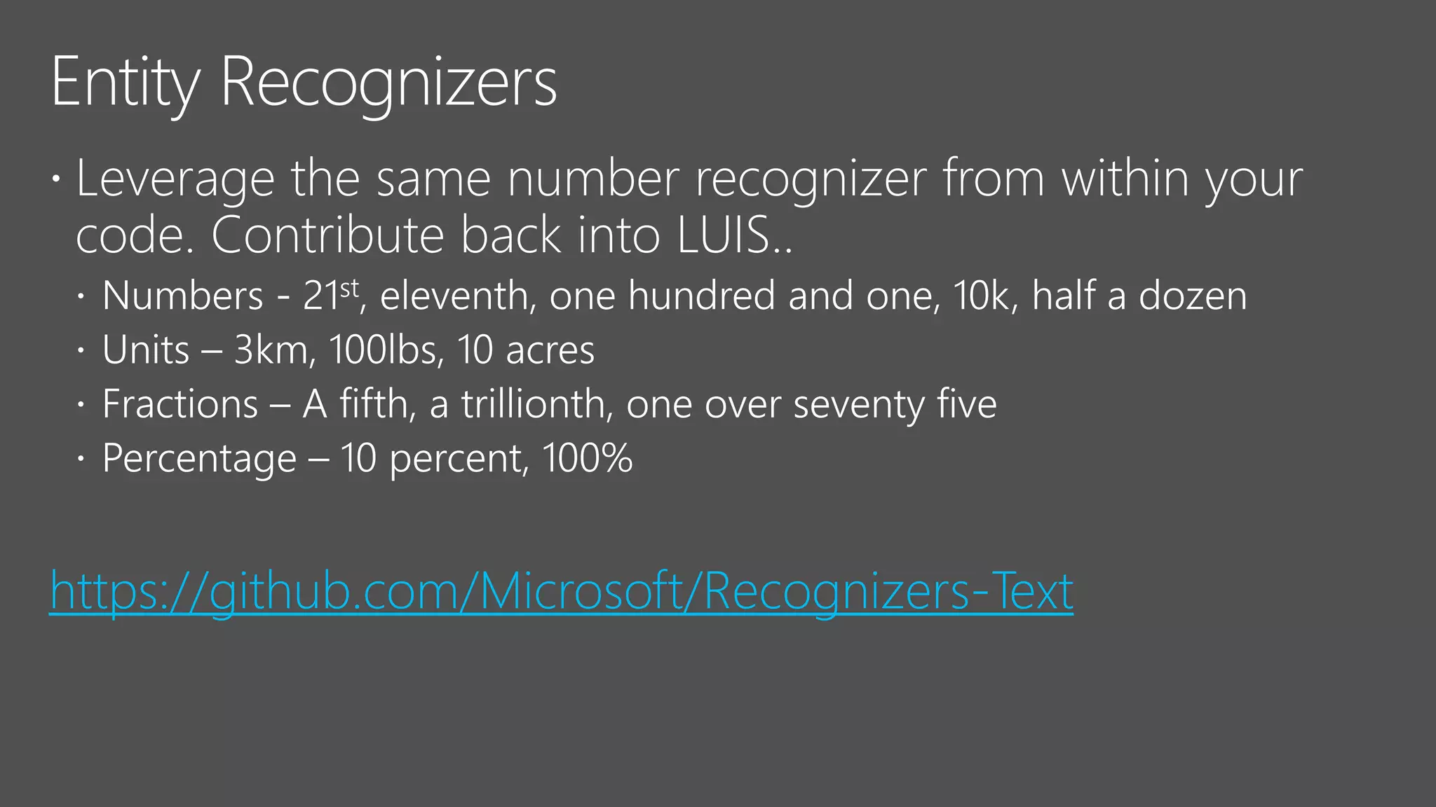 https://github.com/Microsoft/Recognizers-Text
 