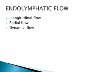  Longitudinal flow
 Radial flow
 Dynamic flow
 
