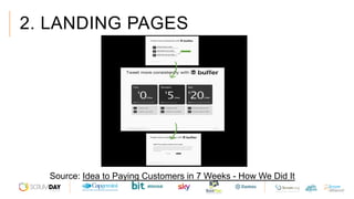 2. LANDING PAGES
Source: Idea to Paying Customers in 7 Weeks - How We Did It
 