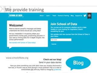  www.schoolofdata.org	
  
We	
  provide	
  training
 
