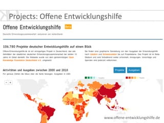 Projects:	
  Oﬀene	
  Entwicklungshilfe
www.oﬀene-­‐entwicklungshilfe.de	
  
 